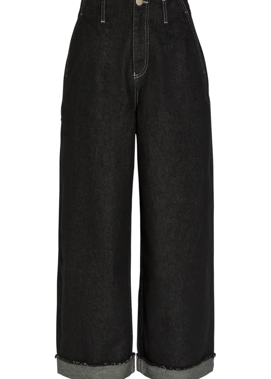 Pascal turn-up wide-leg jeans