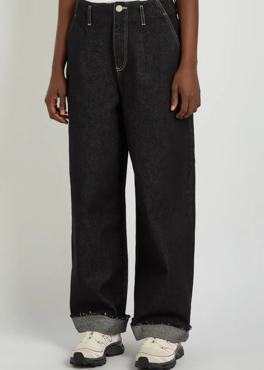 Pascal turn-up wide-leg jeans