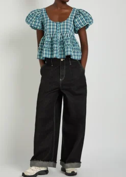 Pascal turn-up wide-leg jeans
