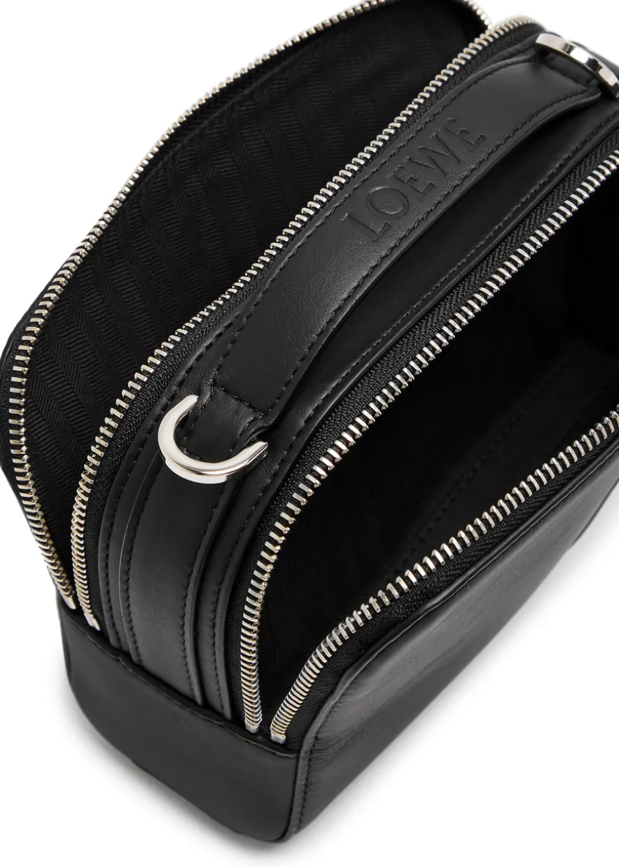 Patch leather camera bag