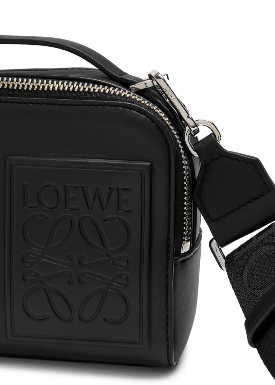 Patch leather camera bag