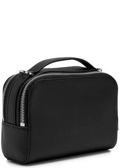Patch leather camera bag