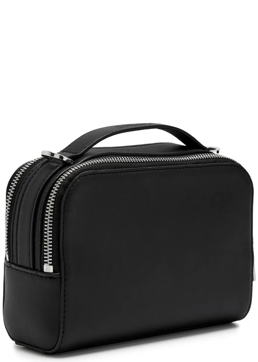Patch leather camera bag