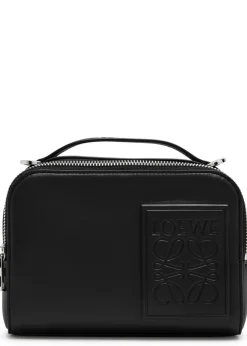 Patch leather camera bag