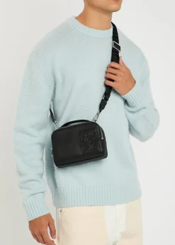 Patch leather camera bag