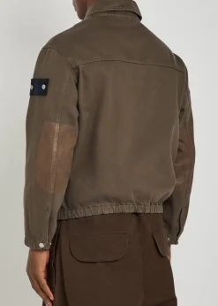 Patch pocket denim bomber jacket