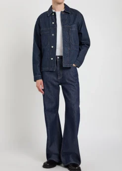Patch pocket denim overshirt
