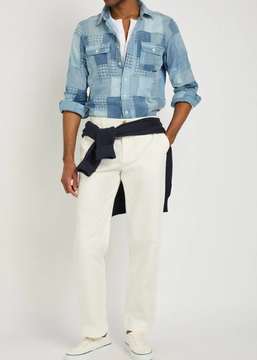 Patchwork design cotton shirt