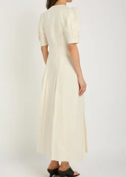 Patricia belted linen midi dress