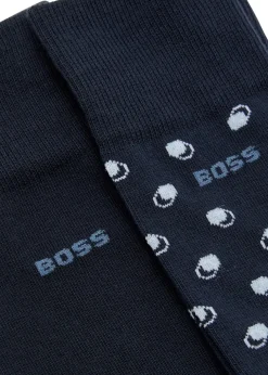 Patterned cotton-blend socks - set of two