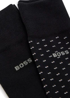 Patterned cotton-blend socks - set of two