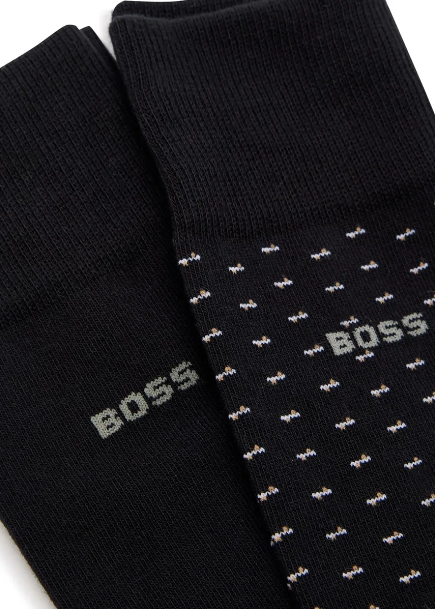 Patterned cotton-blend socks - set of two