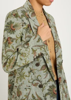 Patterned double-breasted woven blazer