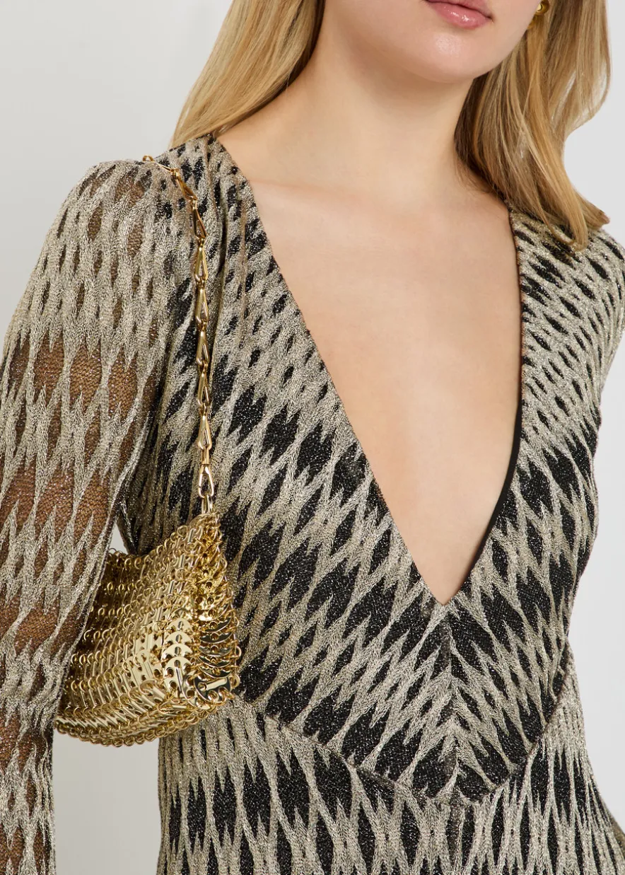 Patterned fine-knit maxi dress