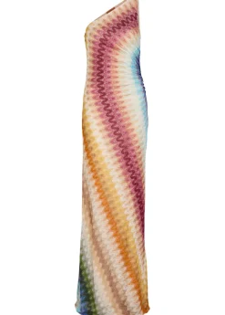 Patterned fine-knit maxi dress