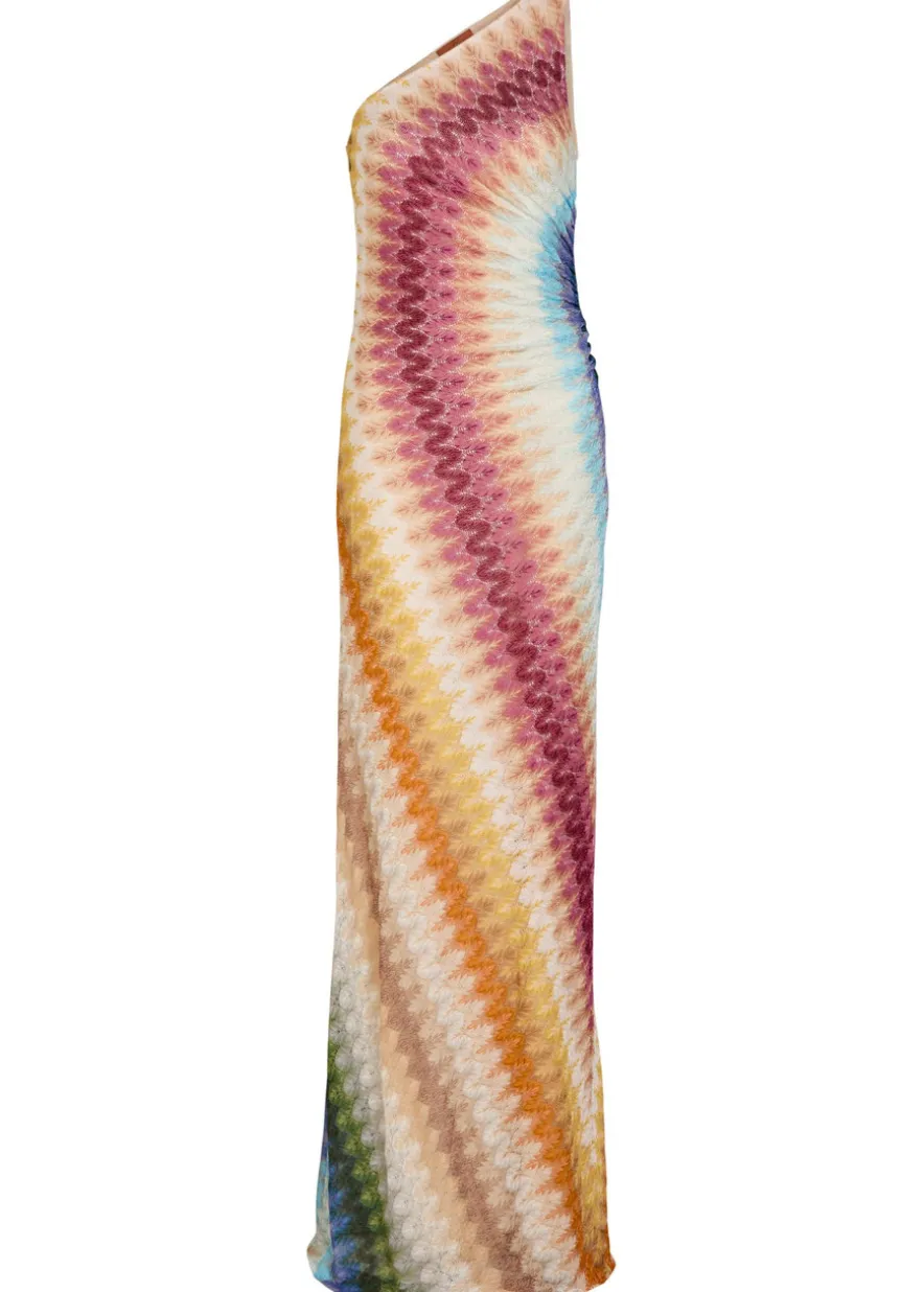 Patterned fine-knit maxi dress