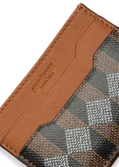 Patterned leather card holder