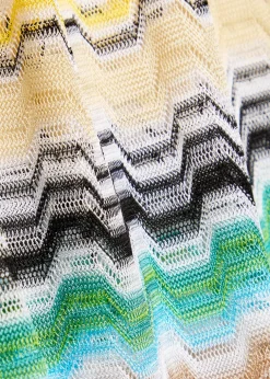 Patterned wide-leg fine-knit beach trousers