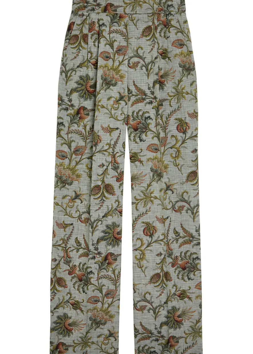 Patterned wide-leg trousers