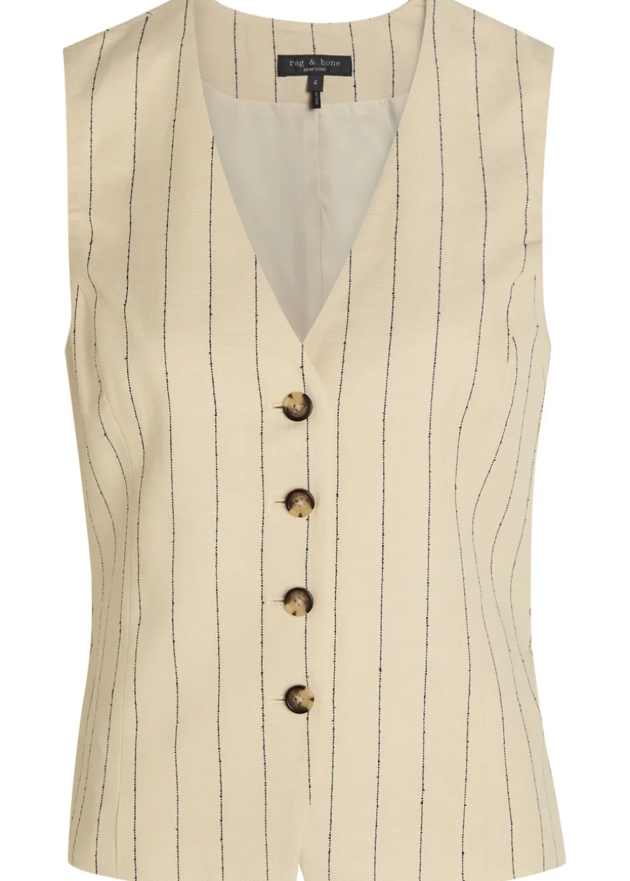 Paulette pinstriped woven vest