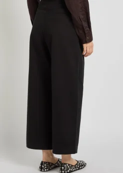 Peached wide-leg cotton-twill trousers