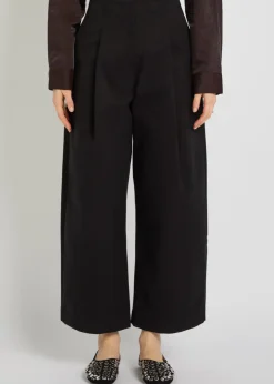 Peached wide-leg cotton-twill trousers