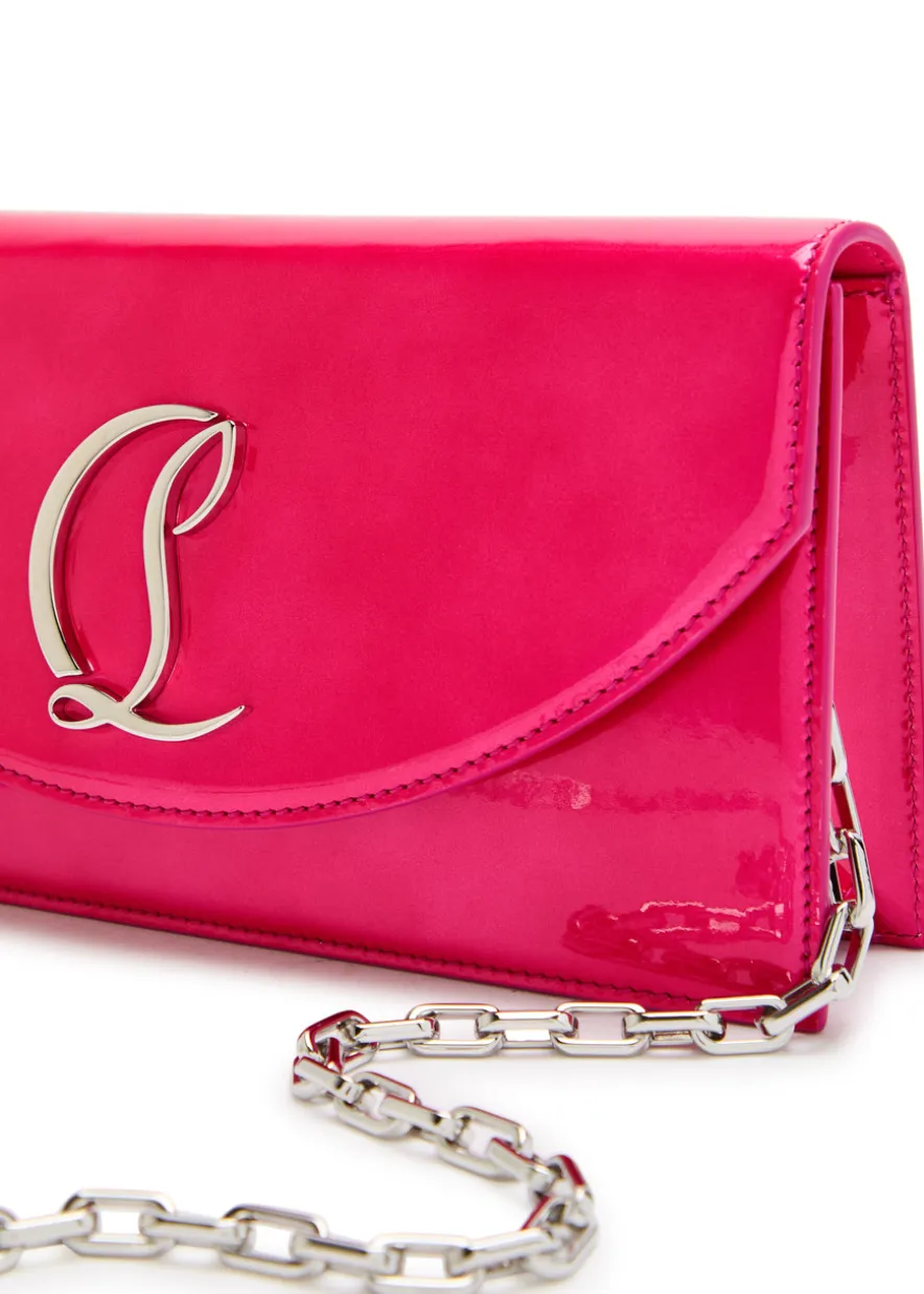 Pearlescent patent leather clutch