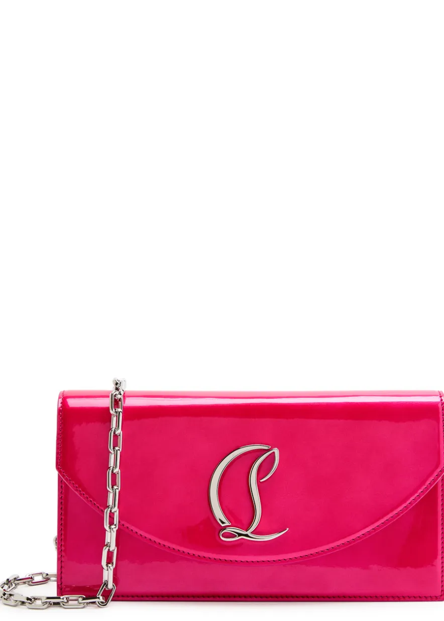 Pearlescent patent leather clutch