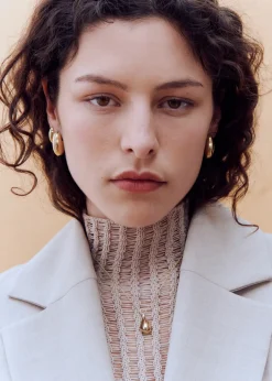 Pebble 14kt gold vermeil drop earrings