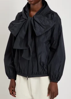 Pecher bow-effect hooded shell jacket
