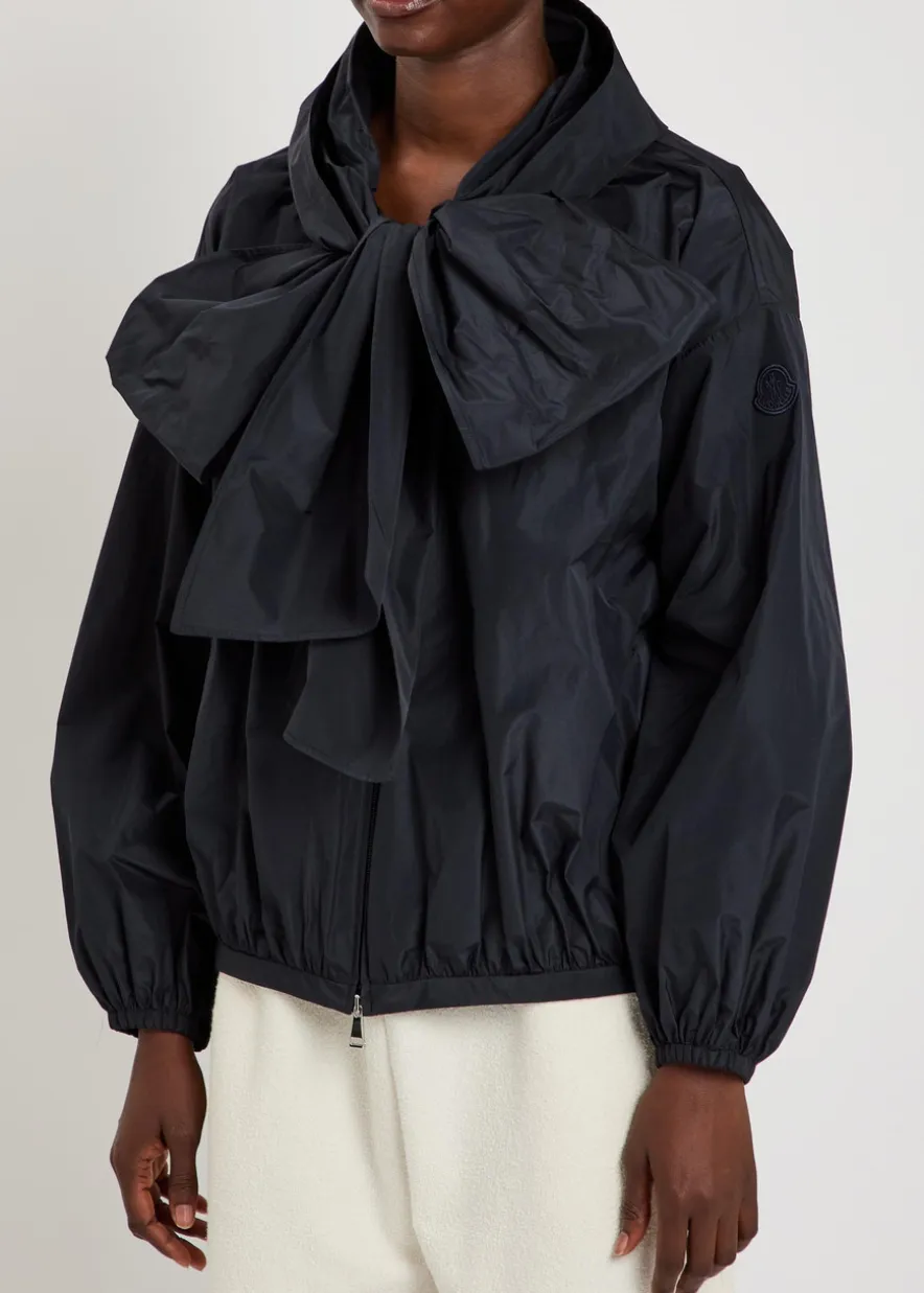 Pecher bow-effect hooded shell jacket