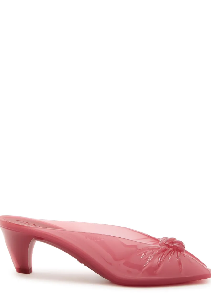 55 peep-toe jelly mules