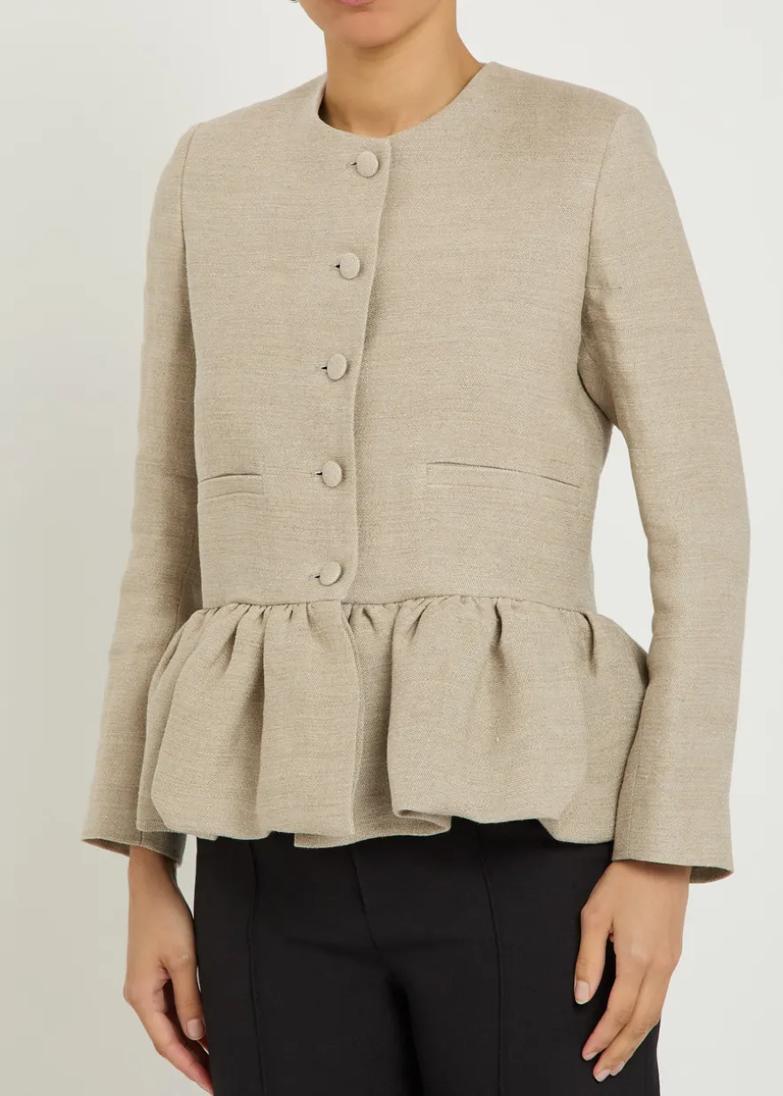 Peplum-hem linen jacket