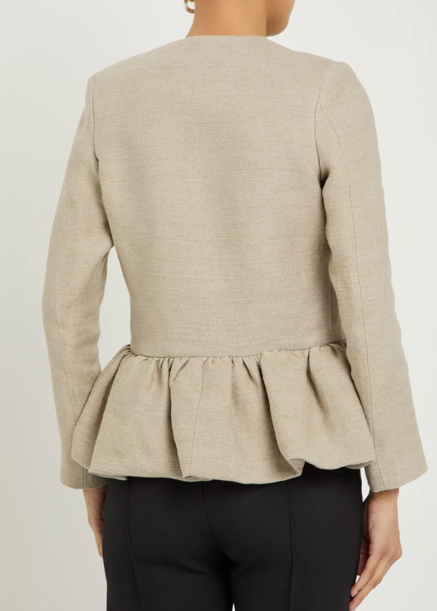 Peplum-hem linen jacket