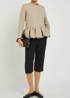 Peplum-hem linen jacket