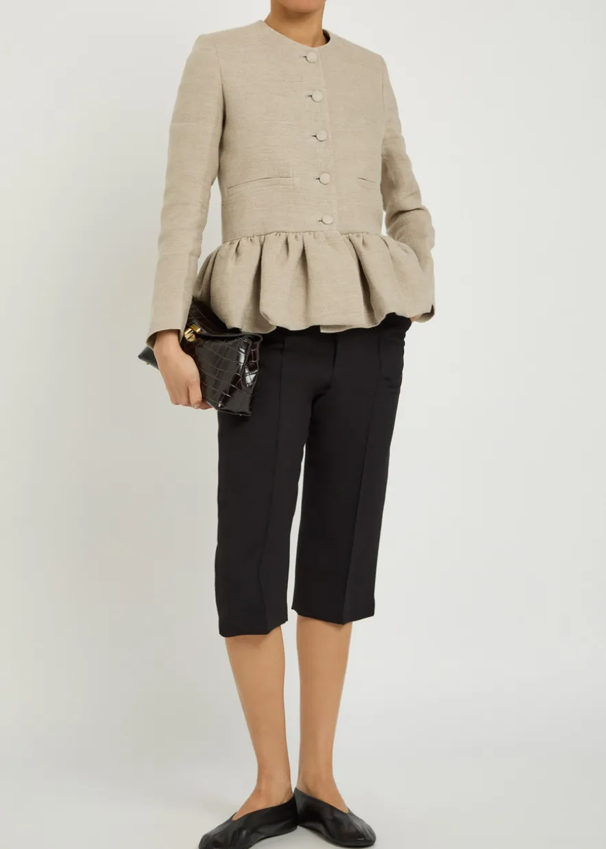 Peplum-hem linen jacket