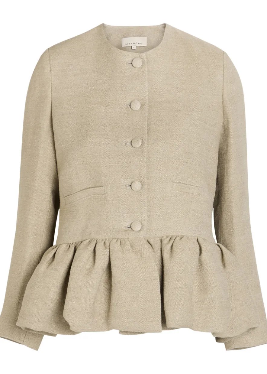 Peplum-hem linen jacket