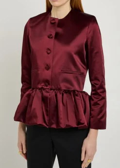 Peplum satin jacket