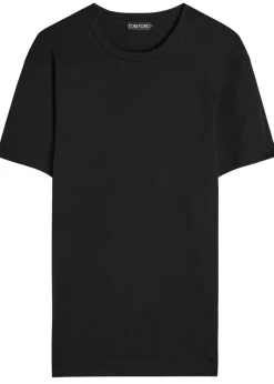 Perforated cotton T-shirt