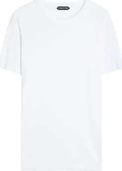 Perforated cotton T-shirt