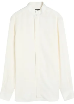 Perforated silk shirt