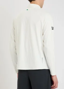 Performance logo half-zip stretch-jersey top