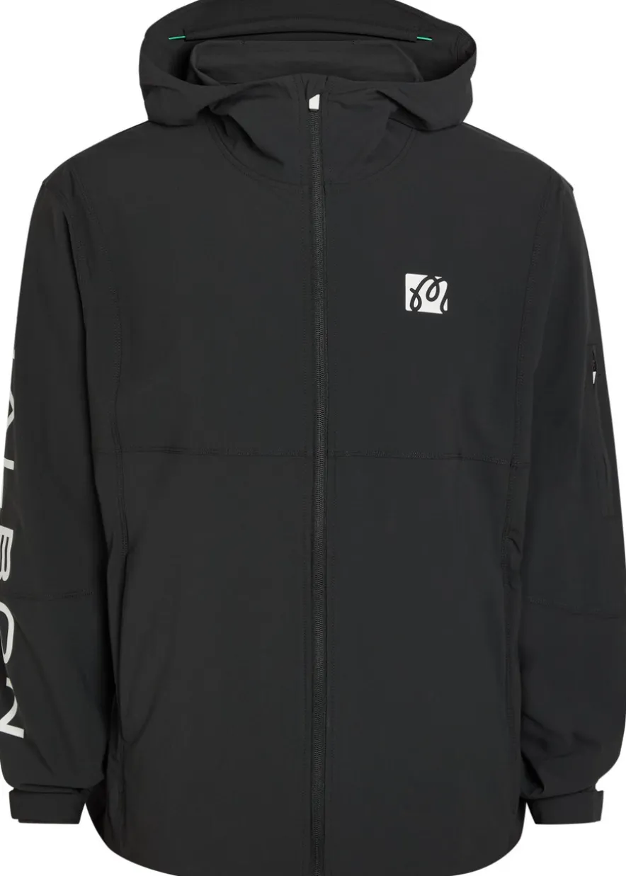 Performance logo-print hooded stretch-shell jacket