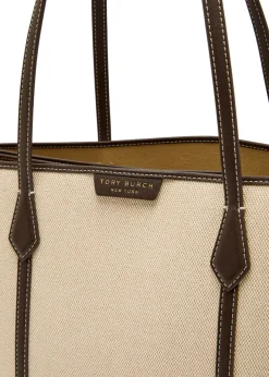 Perry leather-trim canvas tote