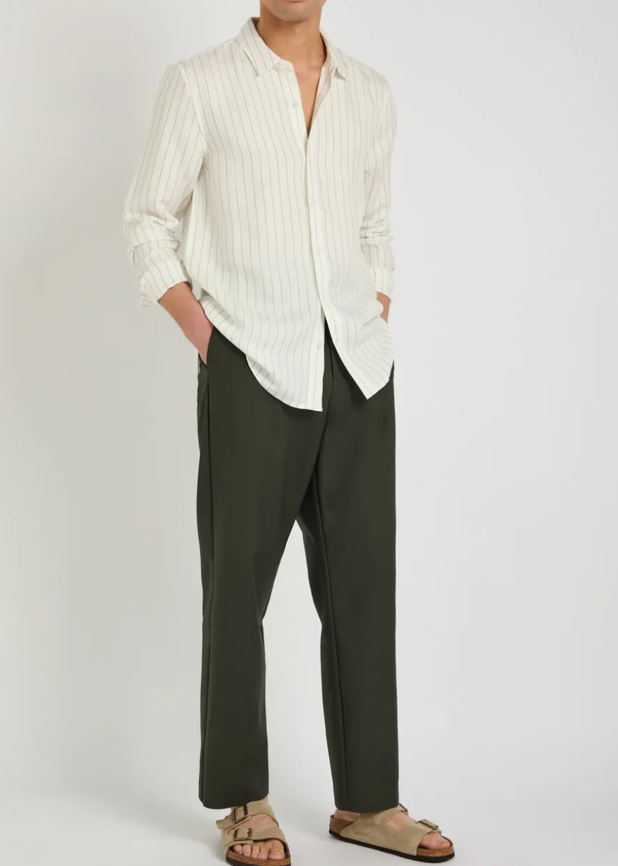 Peters striped linen-blend shirt