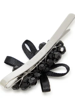 Petite Bow Flower crystal-embellished hair clip