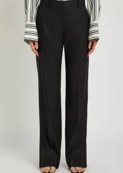Petula straight-leg silk trousers