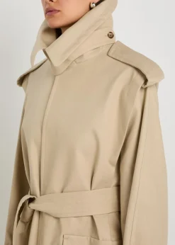 Philippa belted cotton trench coat