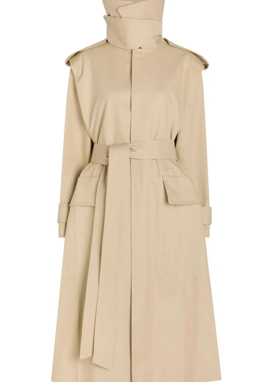 Philippa belted cotton trench coat