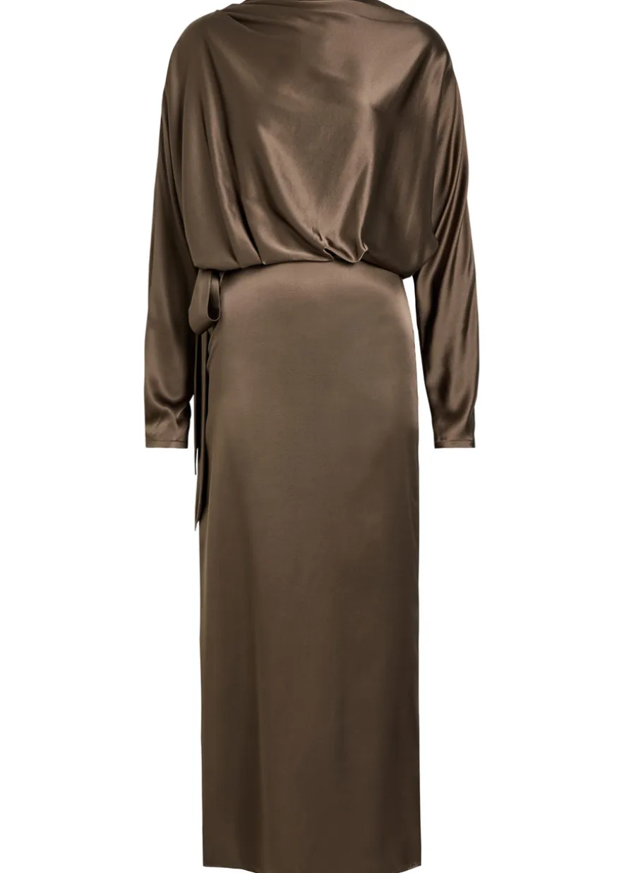 Phoebe draped stretch-silk dress